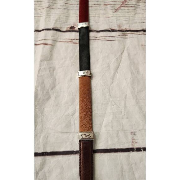 Brighton Western Multi Color Calf Hair Leather Belt Size 28 NWT